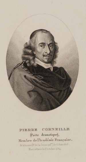 Porträt des Pierre Corneille in ovalem Rahmen