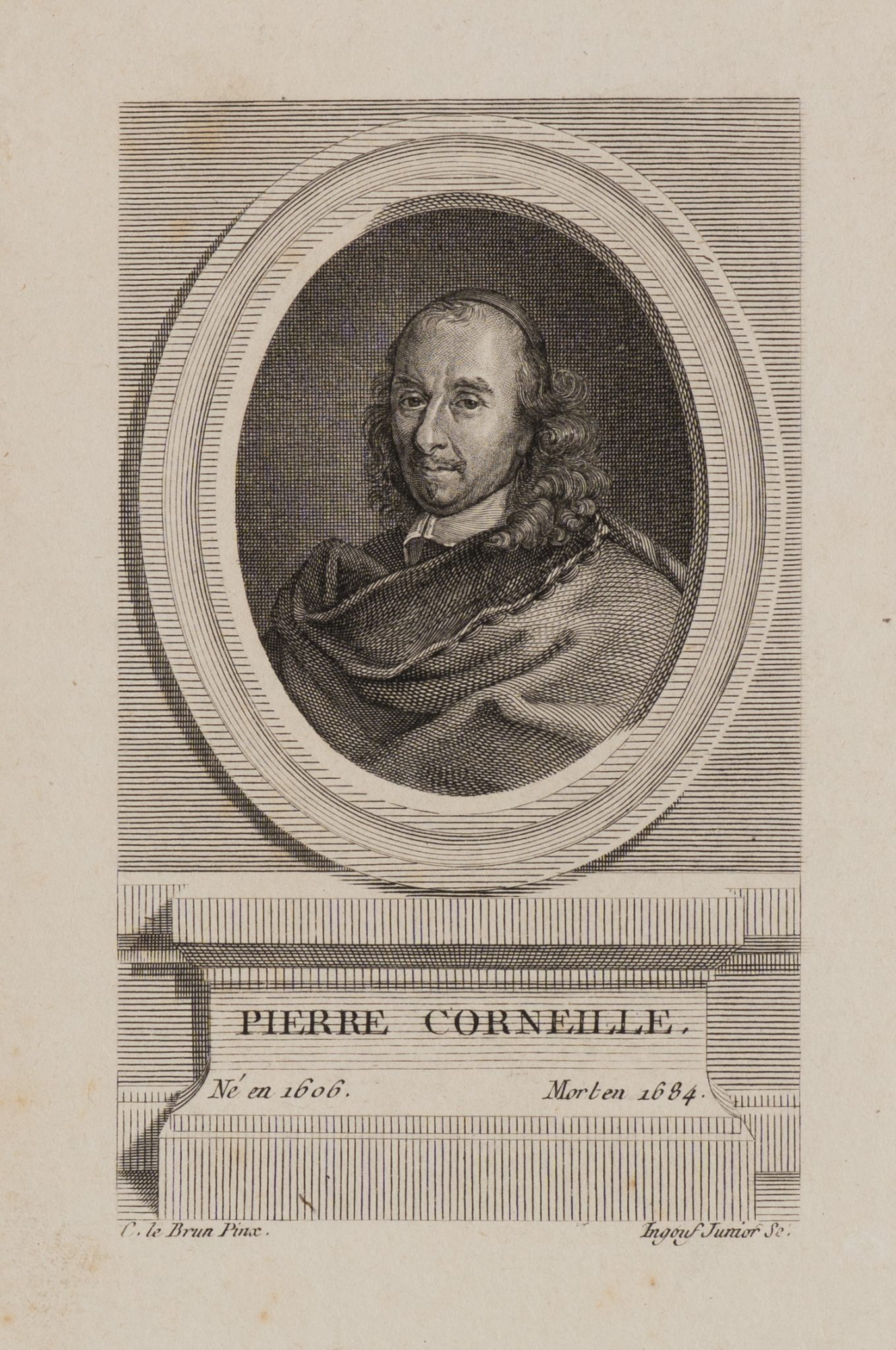 Pierre Corneille in ovalem Rahmen
