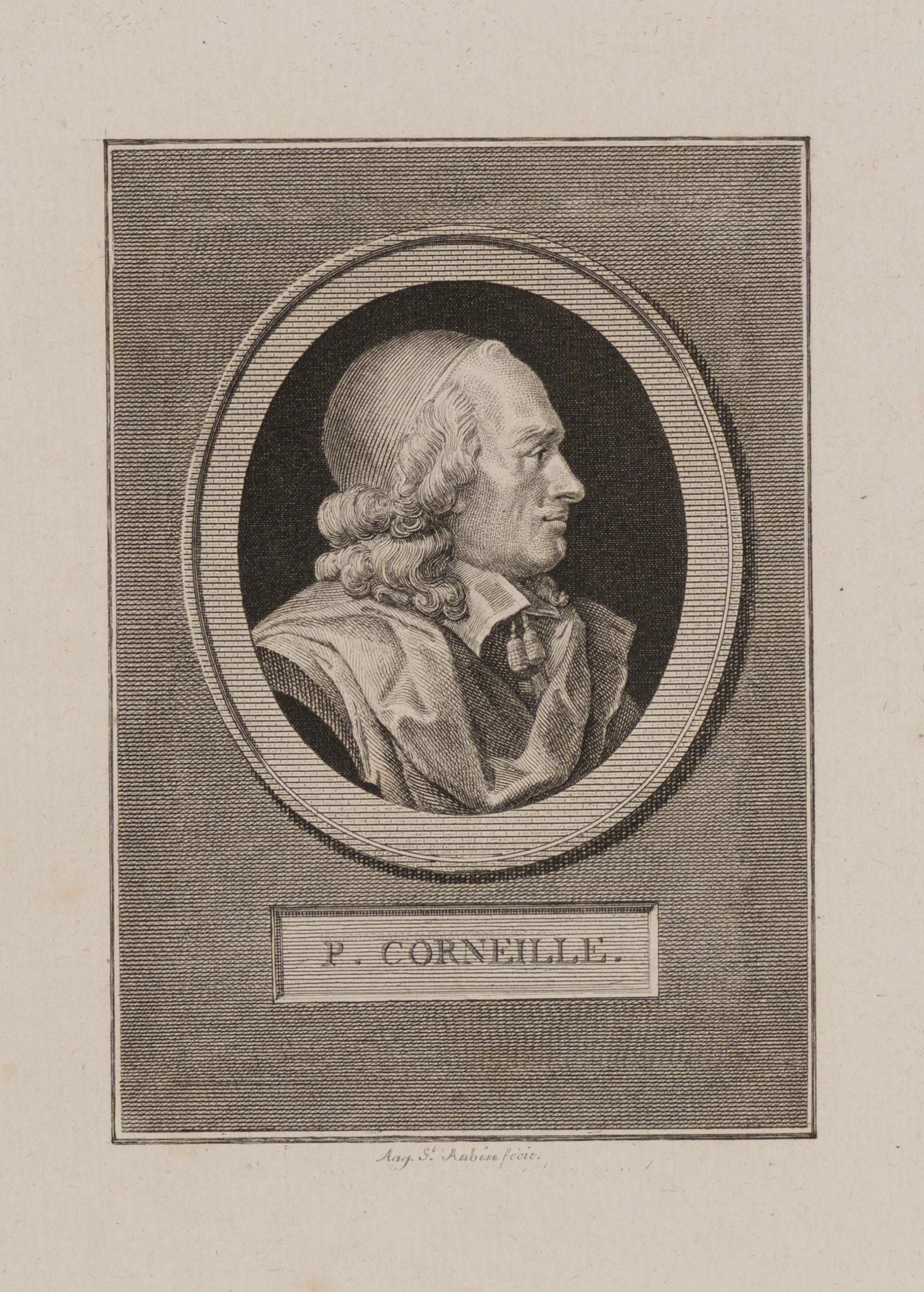 Pierre Corneille nach rechts gewandt