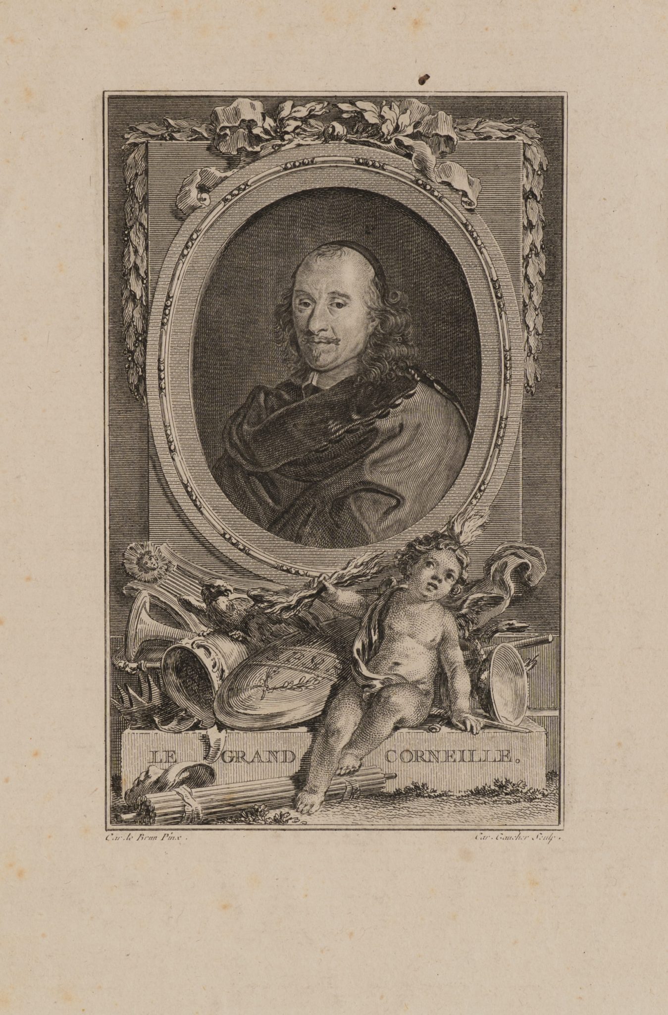 Porträt des Pierre Corneille mit Putto