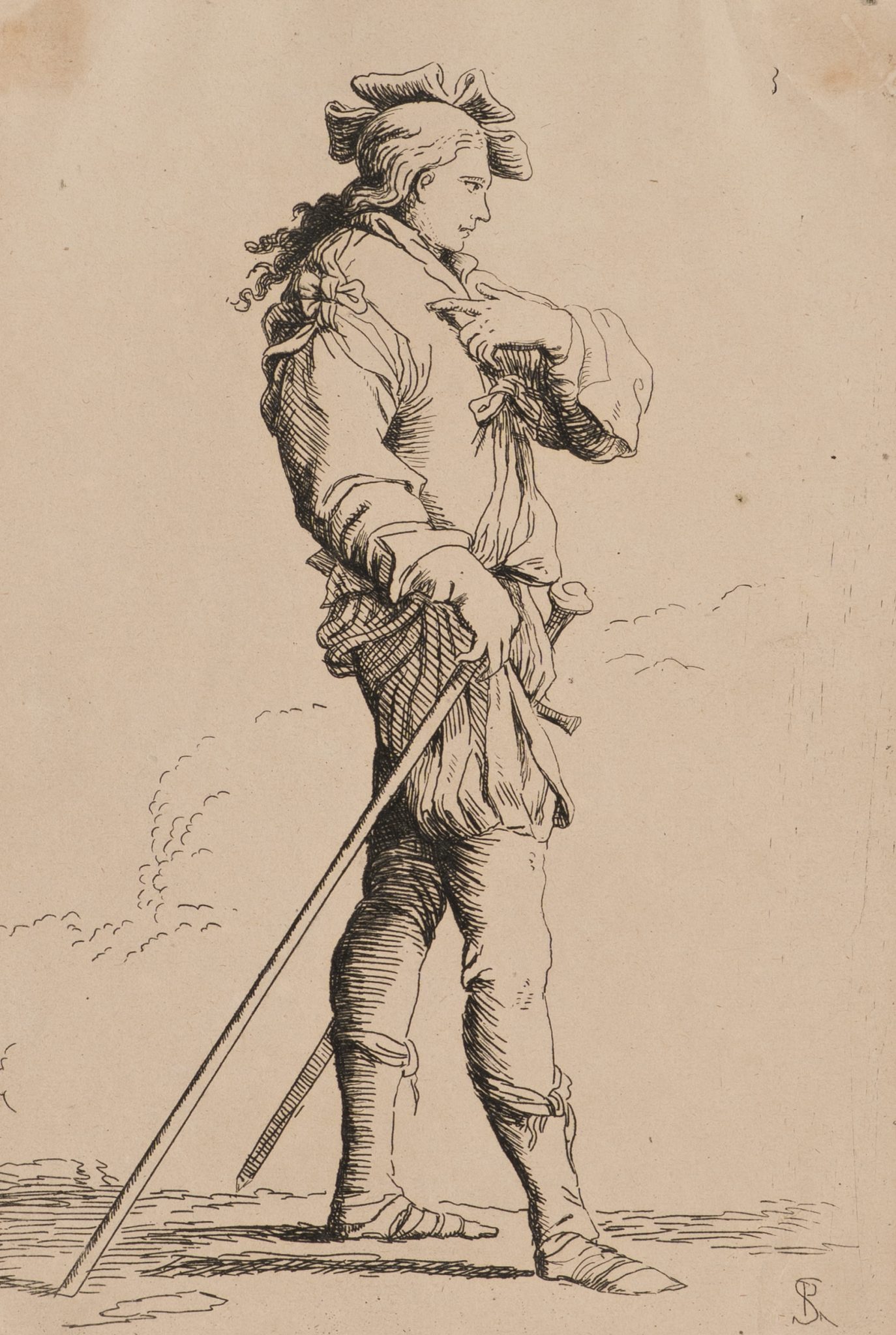 Mann mit Stab