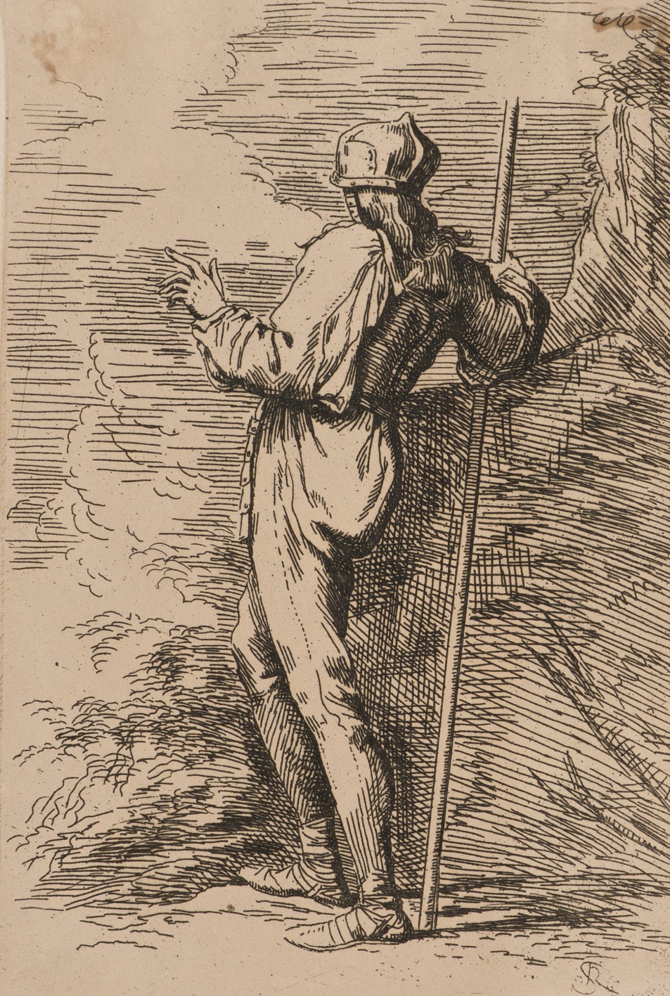 Landschaft mit stehender Figur