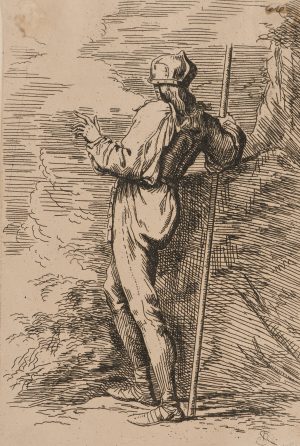 Landschaft mit stehender Figur