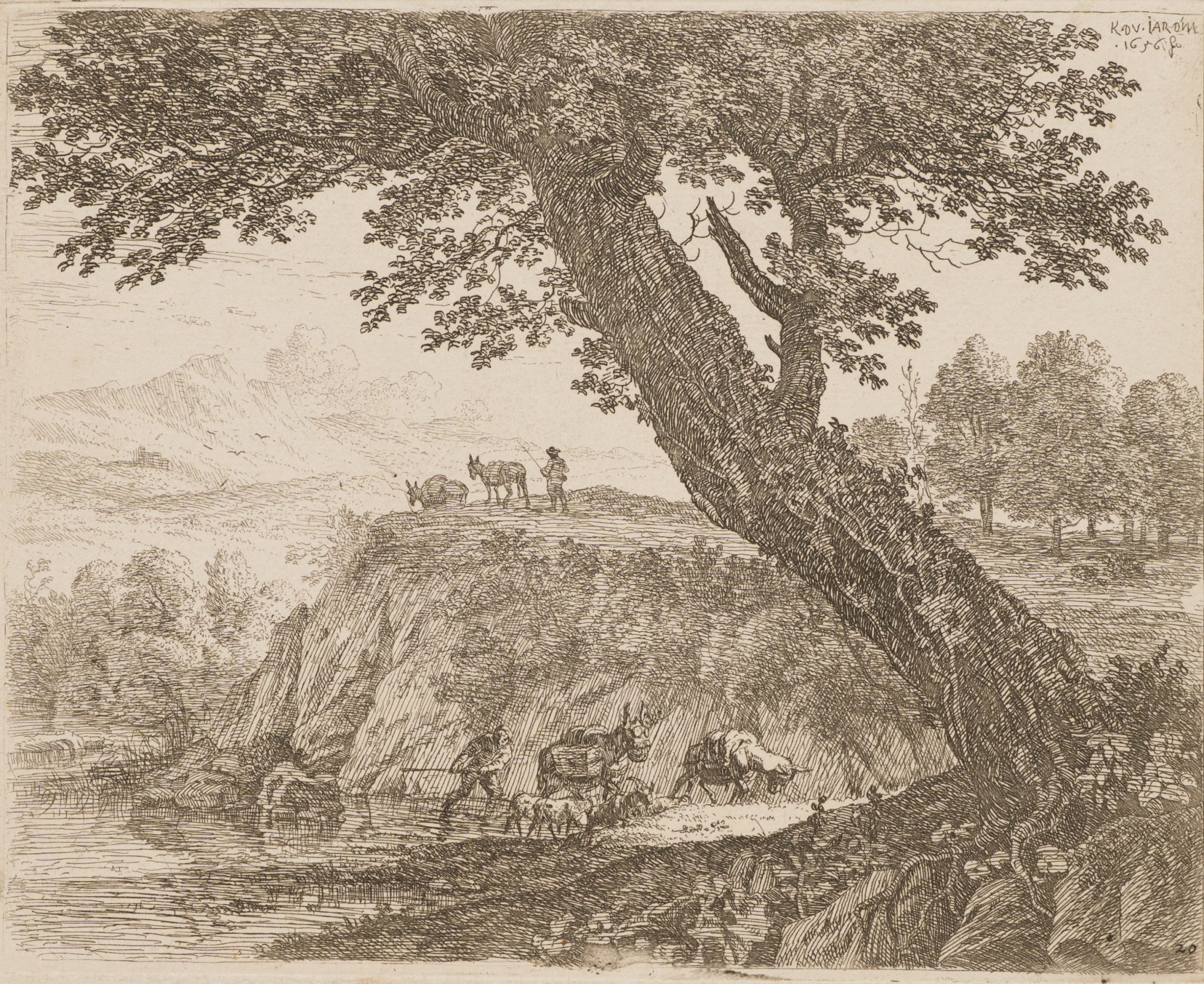 Mediterrane Landschaft mit Baum