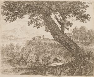 Mediterrane Landschaft mit Baum