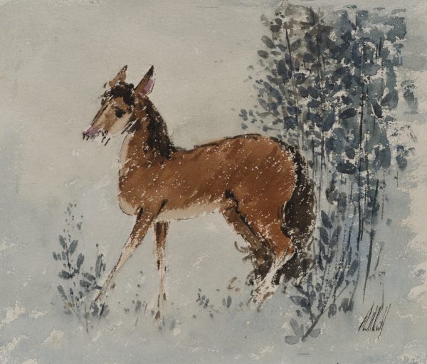 Aus der Sammlung „Aquarell-Kabinett": Pferd im Winter