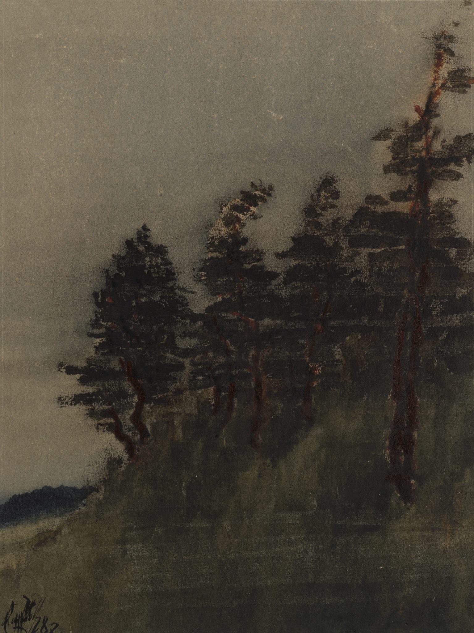 Wald bei Dämmerung
