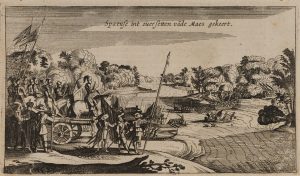 Spanische Soldaten überqueren die Maas 1632