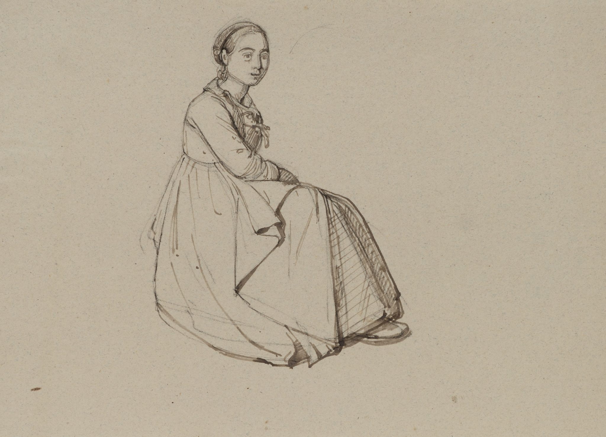 Sitzende Frau