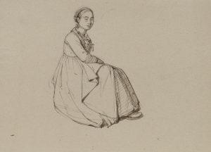 Sitzende Frau