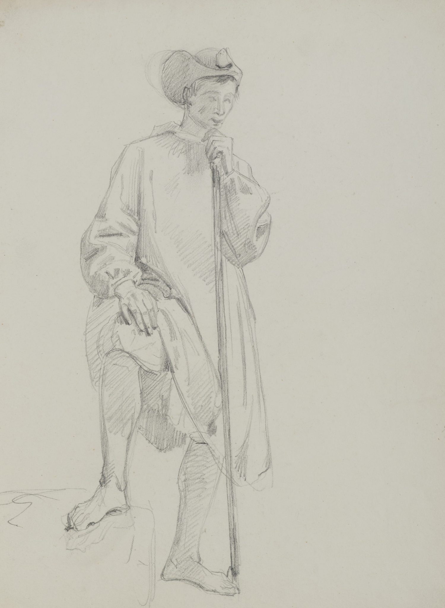 Stehende Figur mit Stab