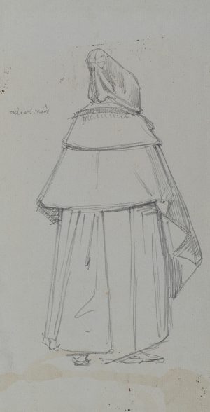 Stehende Figur im Gewand