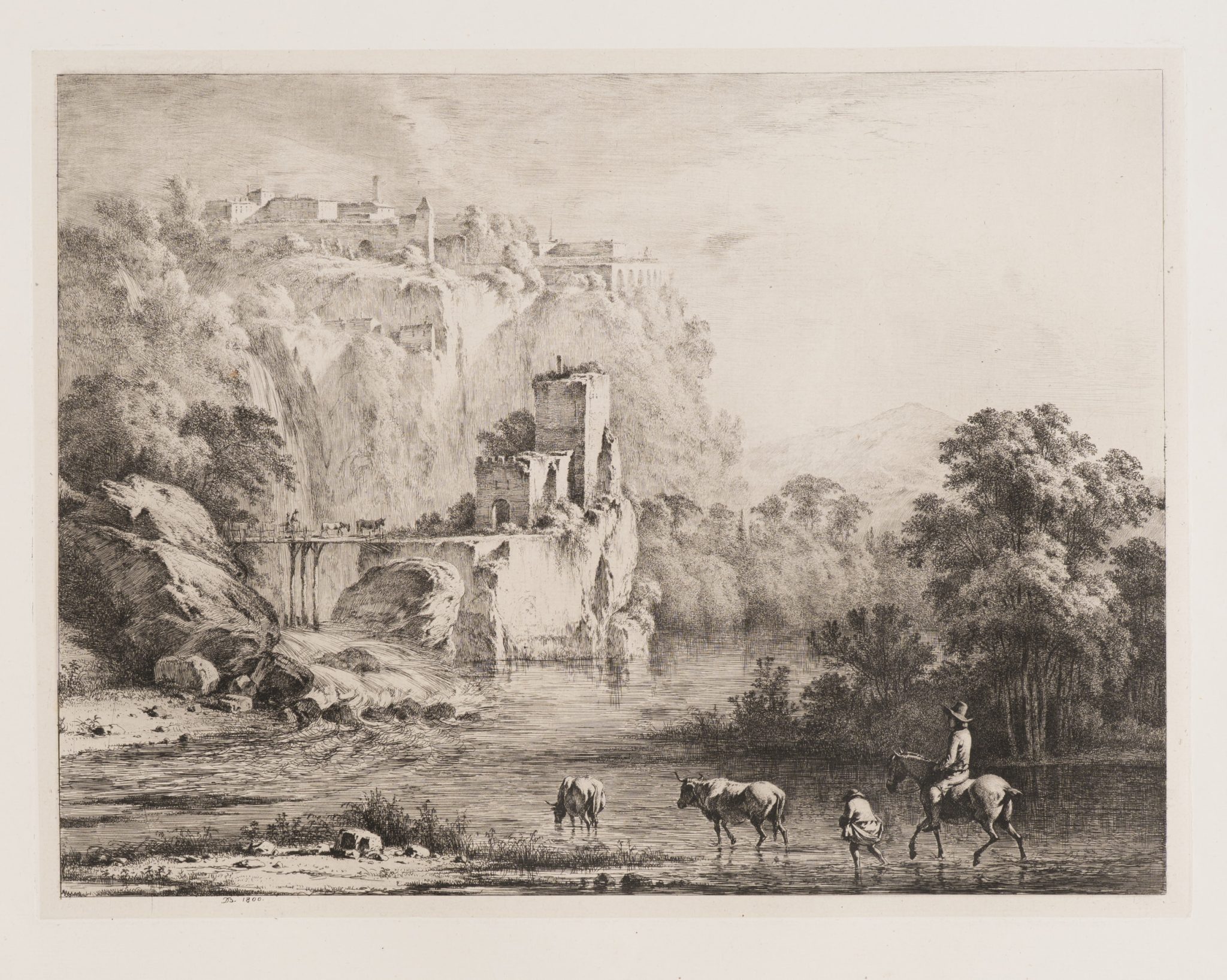 Flusslandschaft mit Reiter