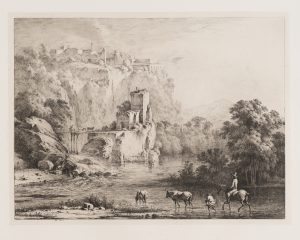 Flusslandschaft mit Reiter