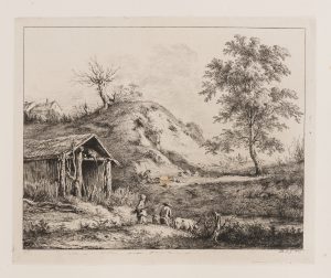 Ländliche Szene mit Hütte