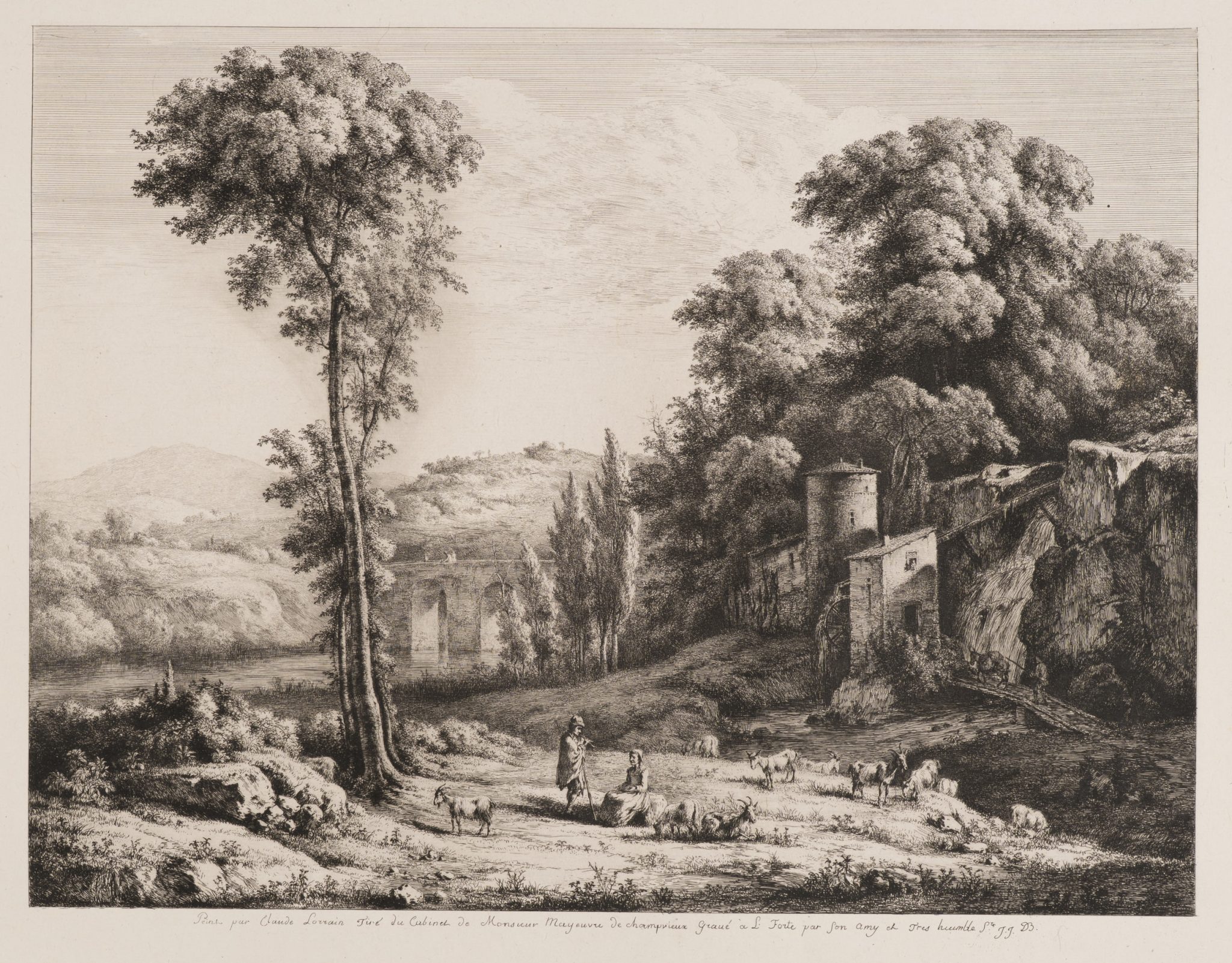 Pastorale Landschaft mit Hirte