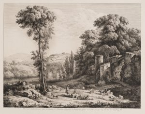 Pastorale Landschaft mit Hirte