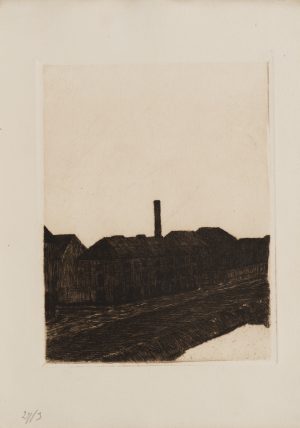 Fabrikanlage mit Schornstein
