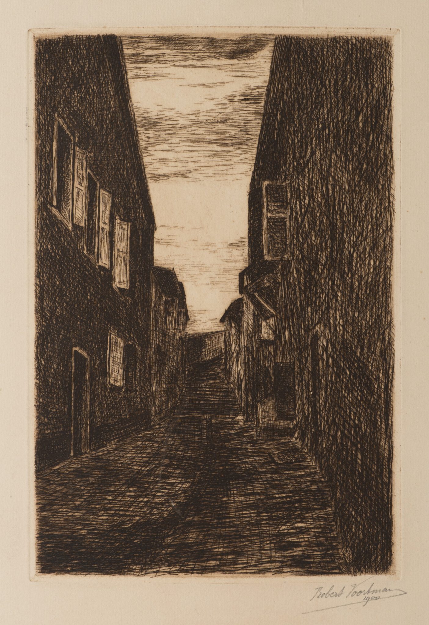 Enge Gasse zwischen Häusern