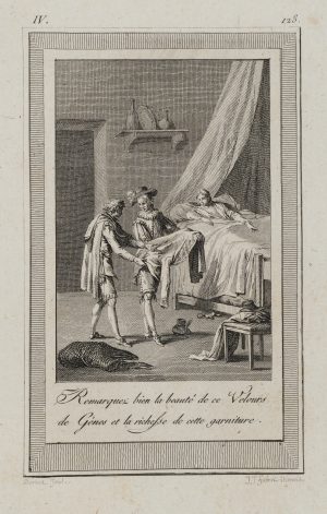 Stoffpräsentation am Bett