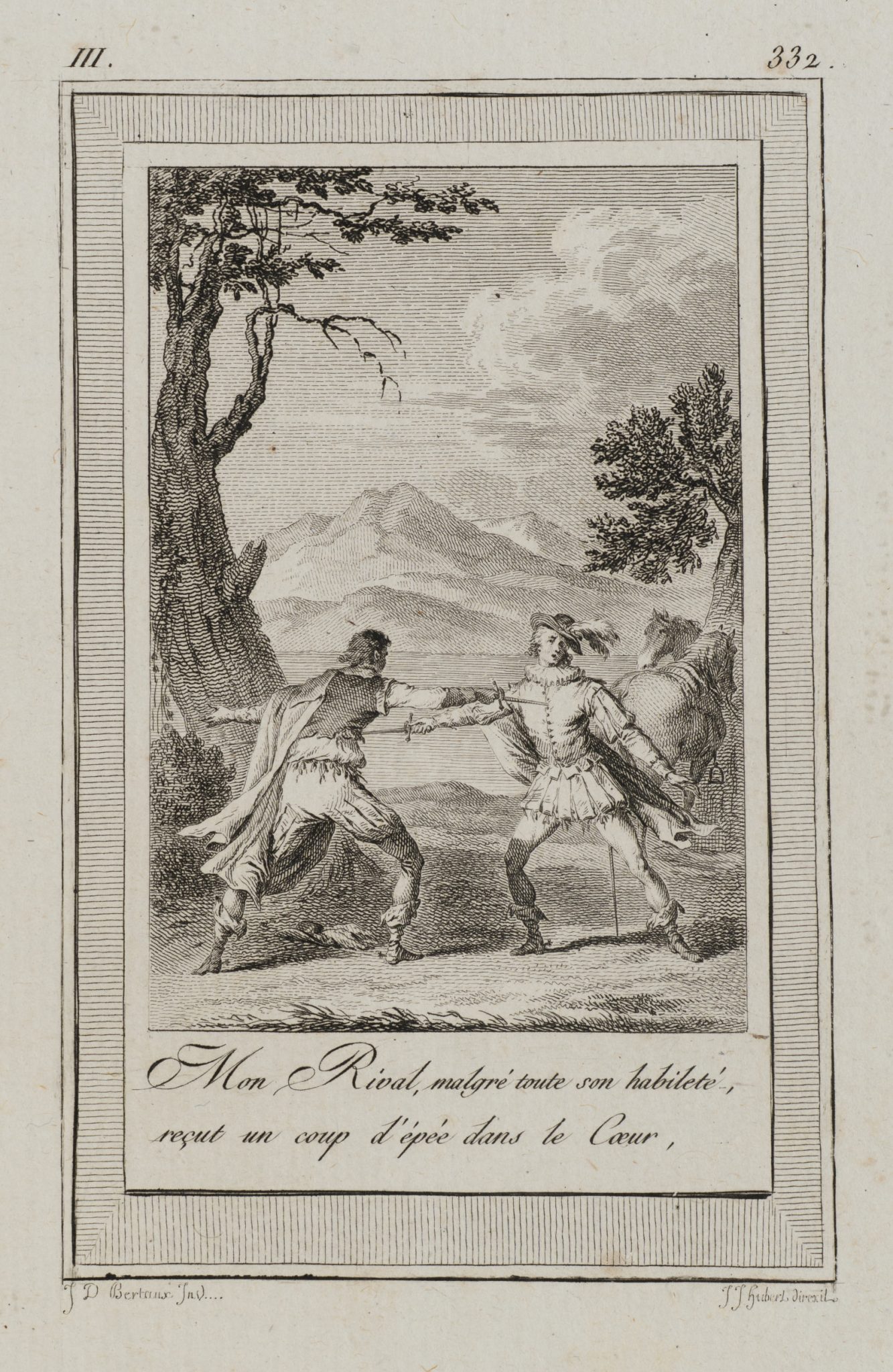 Degenduell in Landschaft