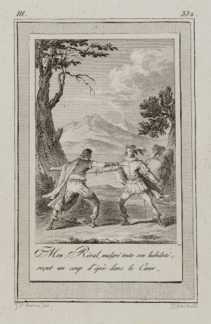 Degenduell in Landschaft