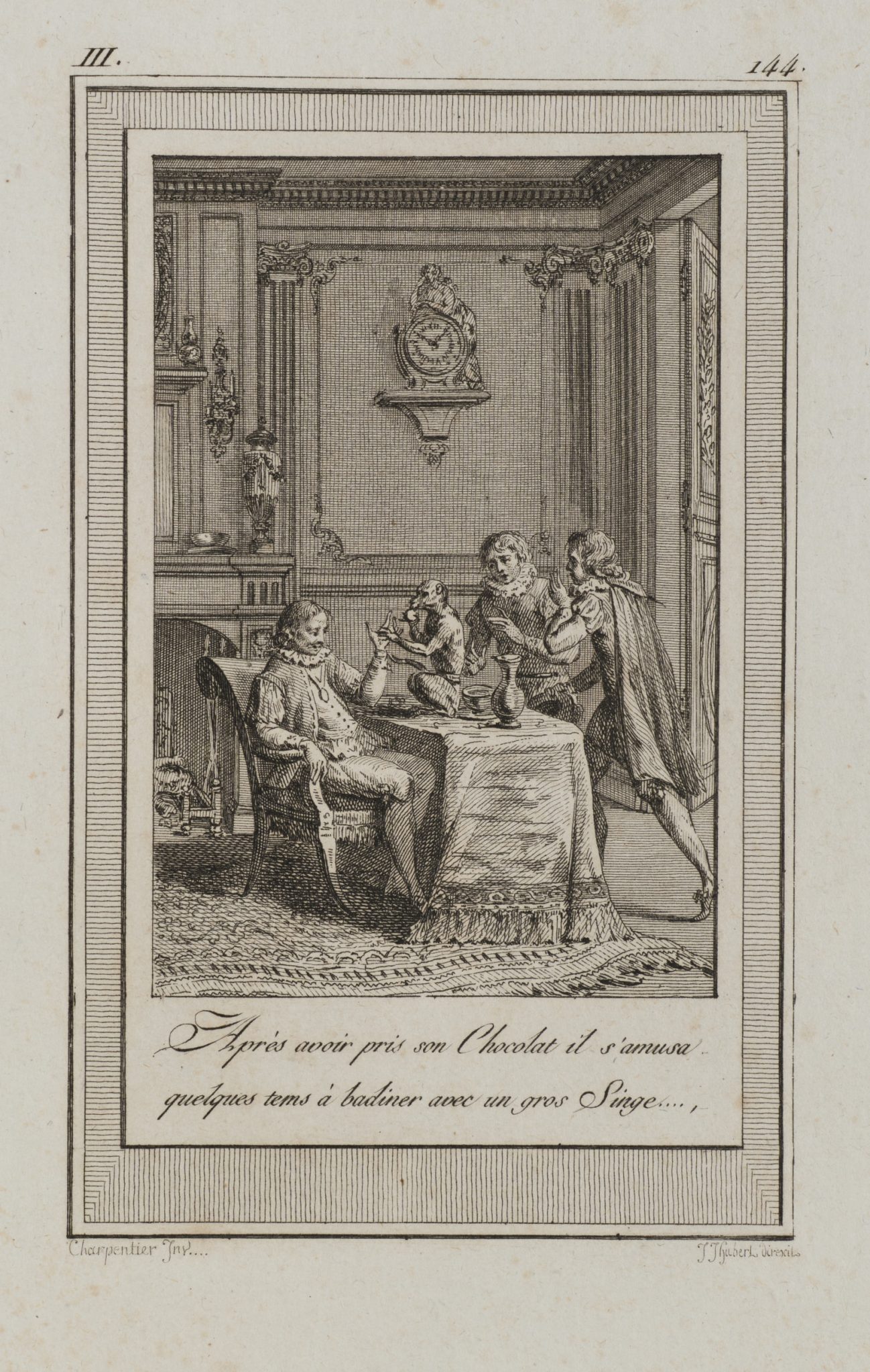 Interieur mit Affe und Schokolade