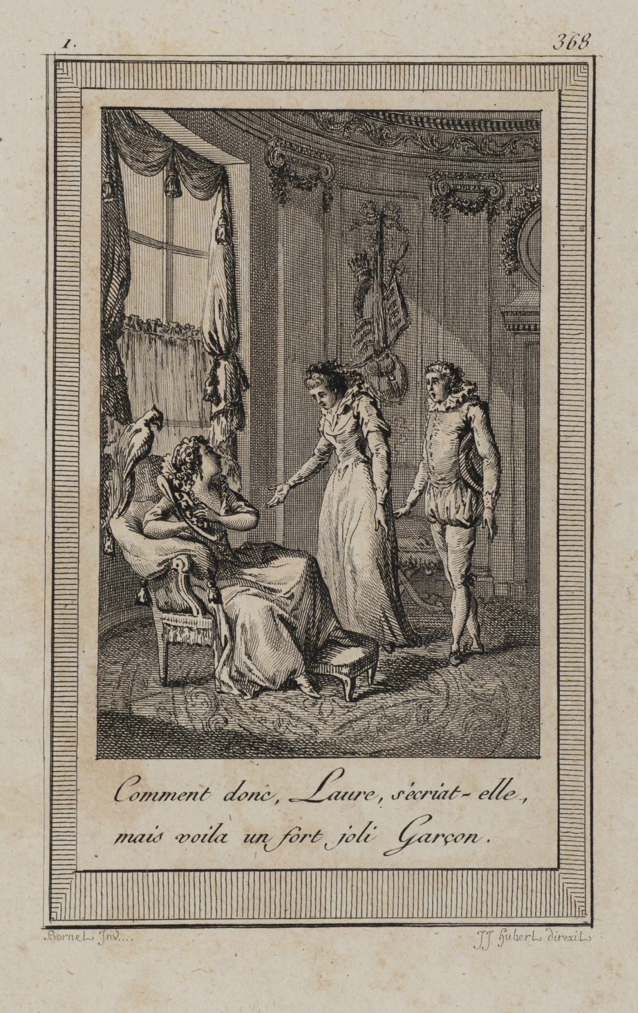 Galante Szene mit Laure und Vogel