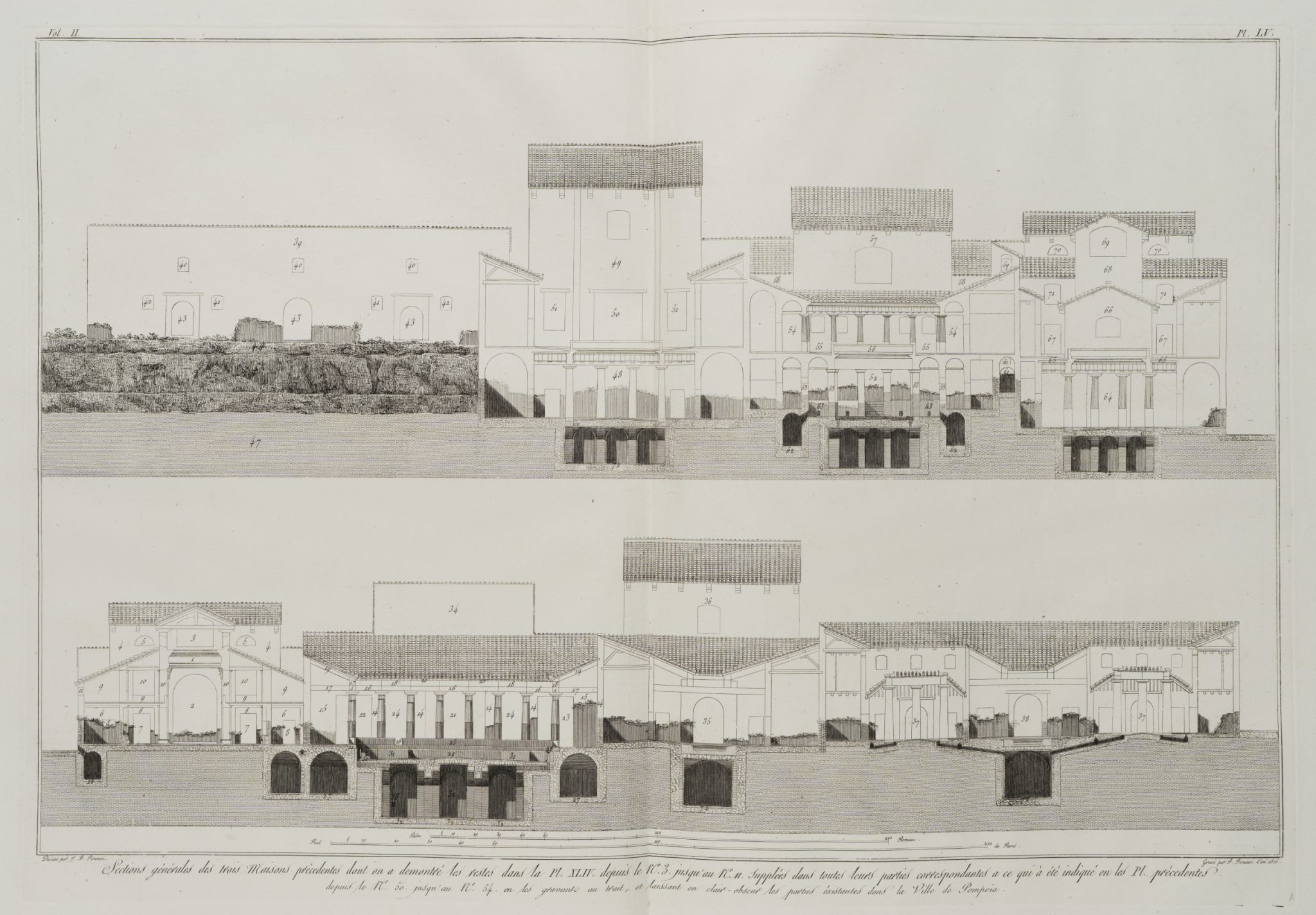 Architekturtafel mit Hausschnitten