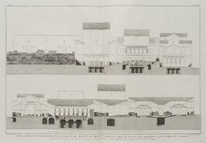 Architekturtafel mit Hausschnitten