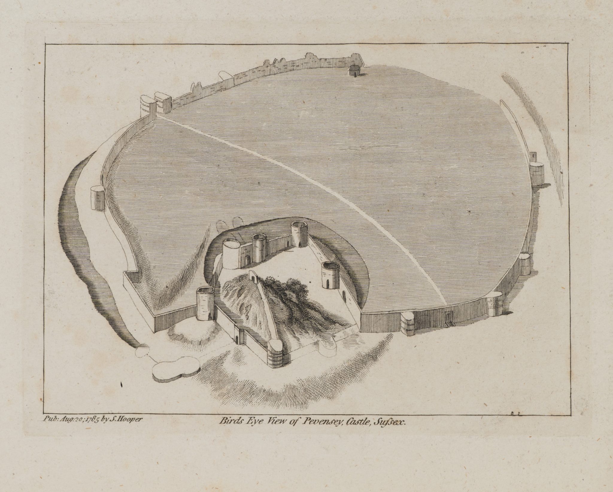 Pevensey Castle aus der Vogelperspektive