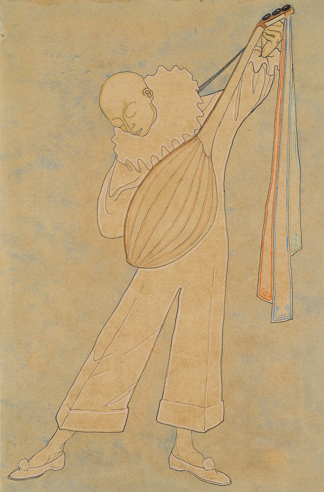 Harlekin mit Mandoline