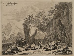Hirtenszene in Gebirgslandschaft