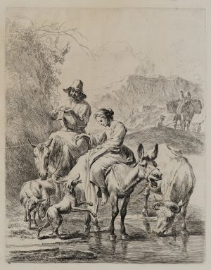 Hirtin auf dem Esel