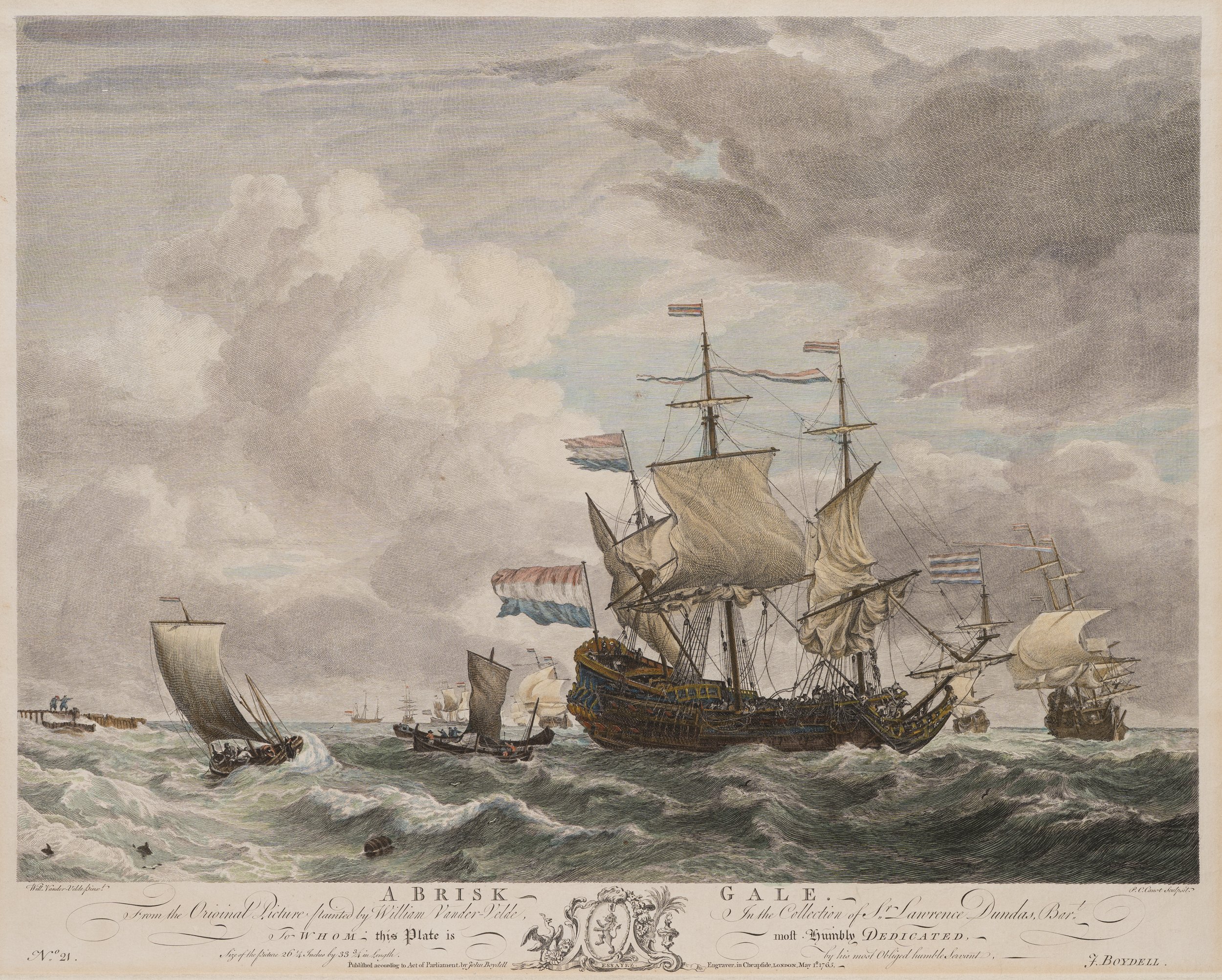 A Brisk Gale. Niederländisches Segelschiff