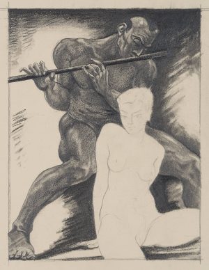 Flötender Faun und weiblicher Akt II