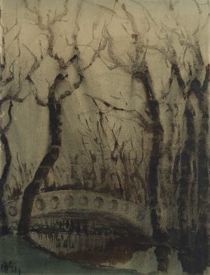 Landschaft mit Brücke