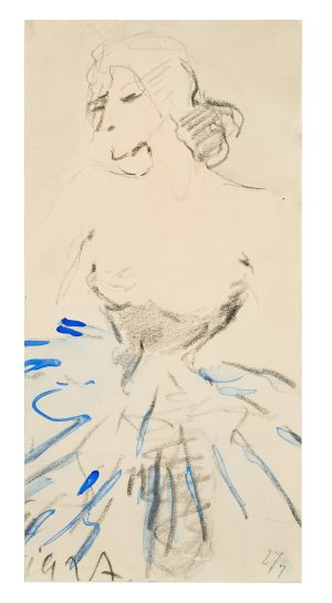 Tänzerin in blauem Kleid