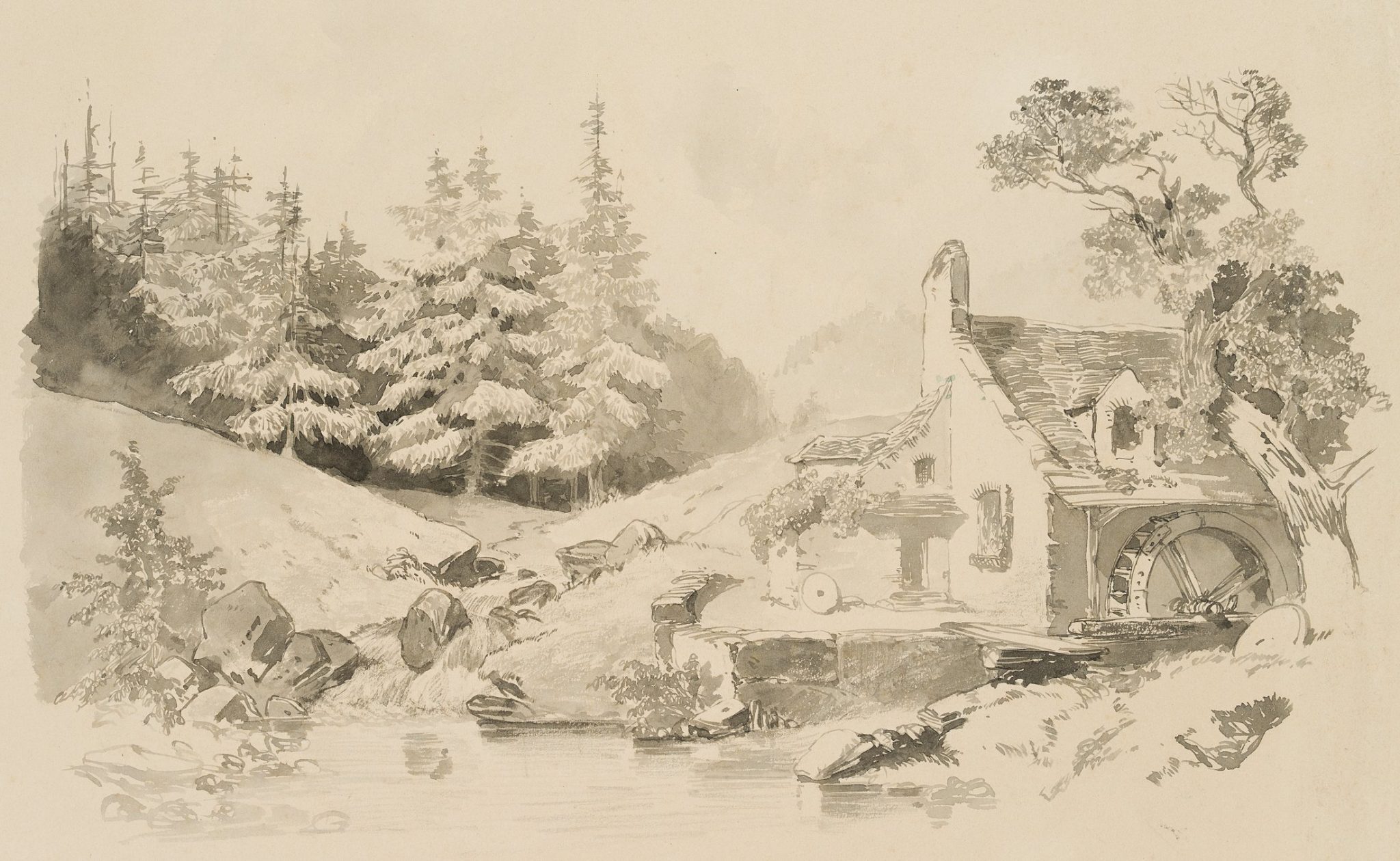 Alte Wassermühle am Waldrand