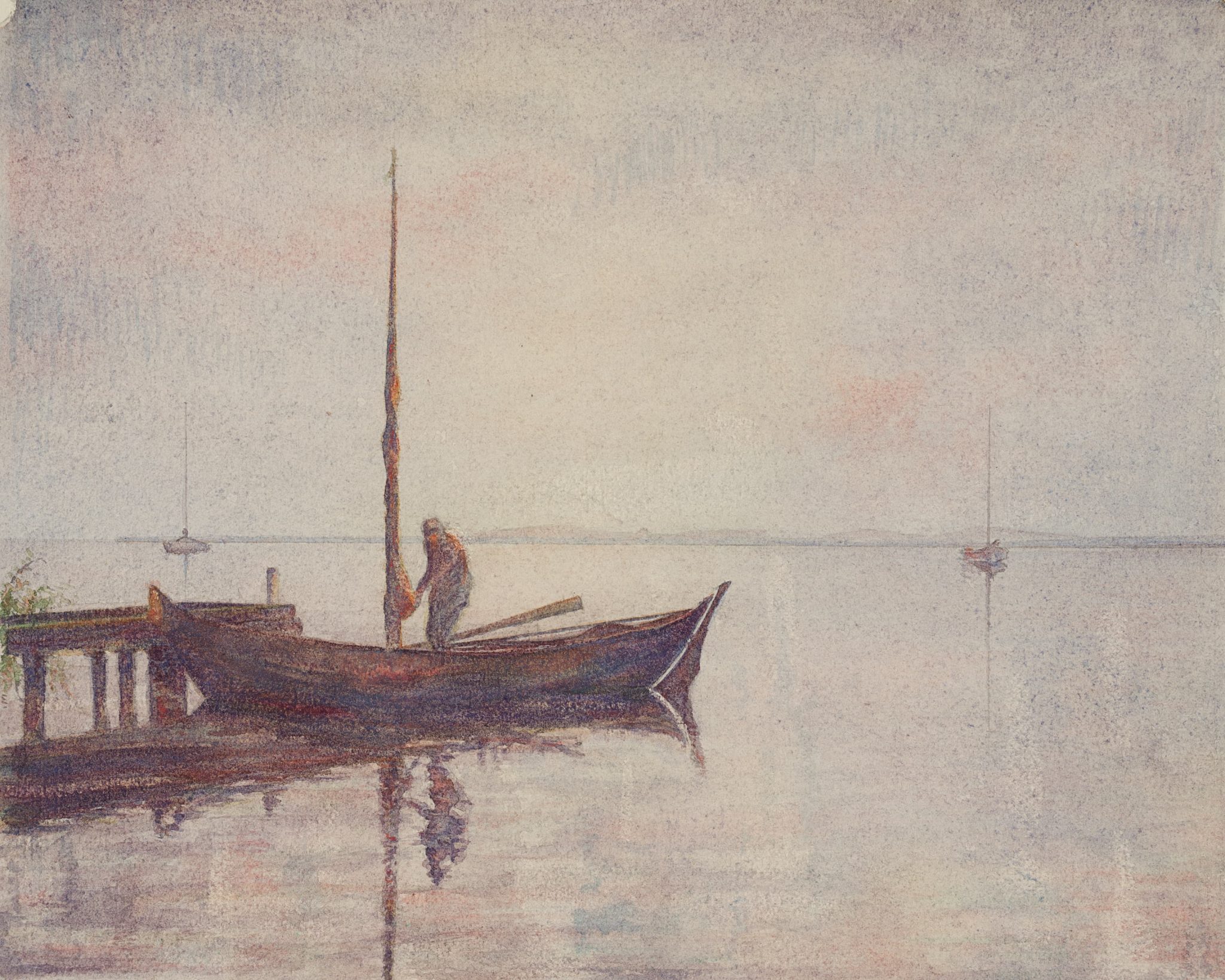 Fischer mit Boot