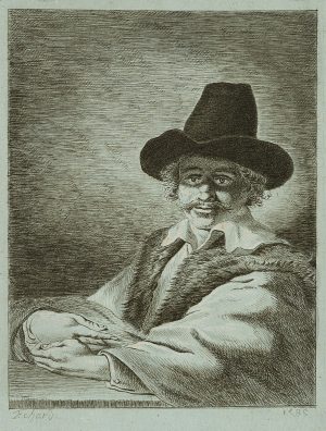 Sitzender Mann mit Hut