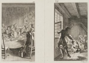 Eine Dame stirbt bei Tische & Tod der geizigen Priesterwitwe