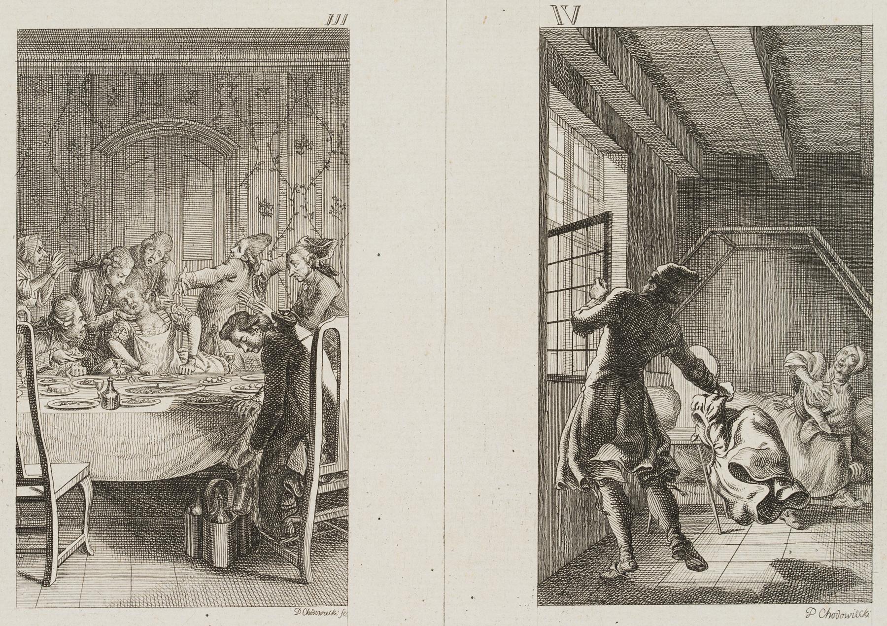 Eine Dame stirbt bei Tische & Tod der geizigen Priesterwitwe