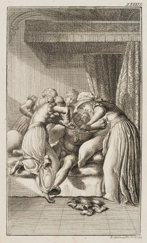 Dirnen drängen Adelbert auf Eleonorens Bett