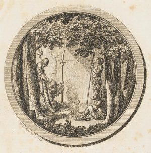 Erste Titel-Vignette zu Hermes' Passionspredigten
