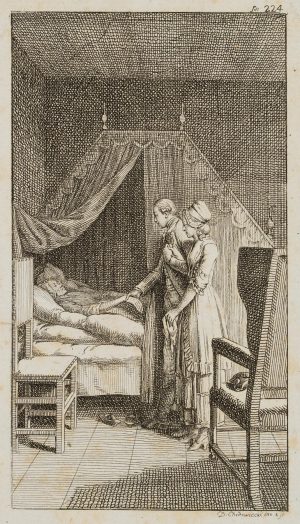 Alexander und Minchen am Sterbebett der Mutter