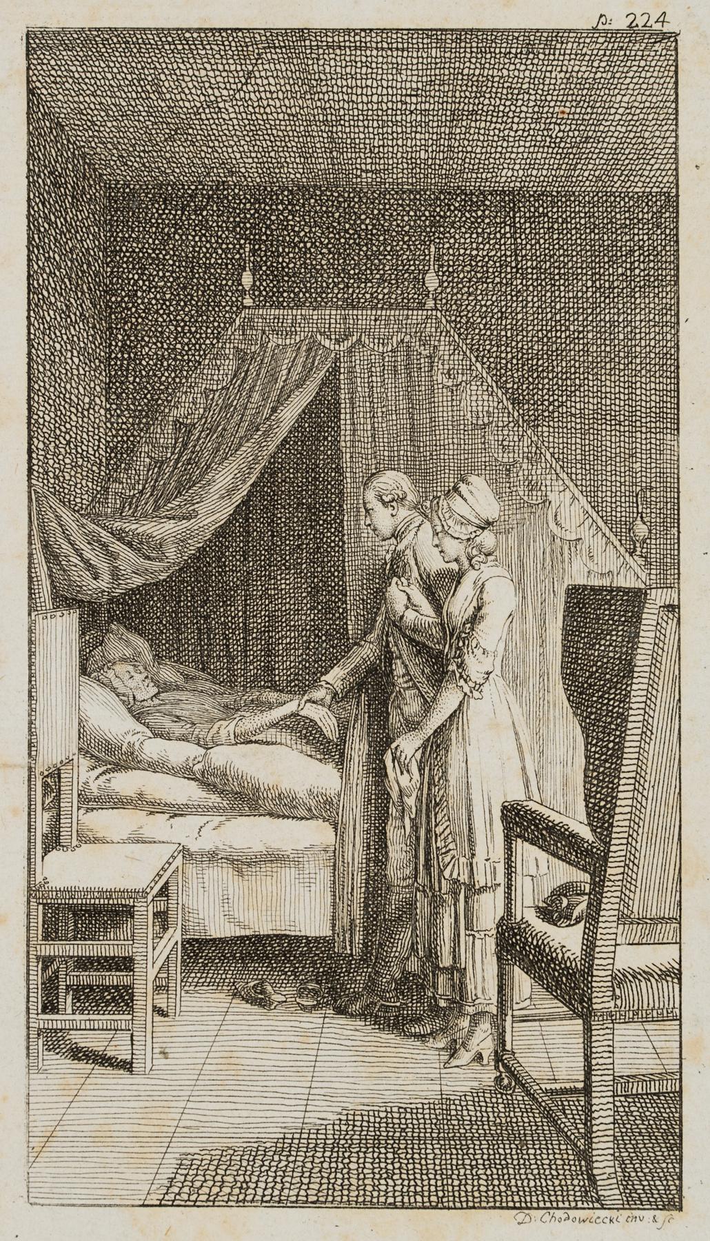 Alexander und Minchen am Sterbebett der Mutter