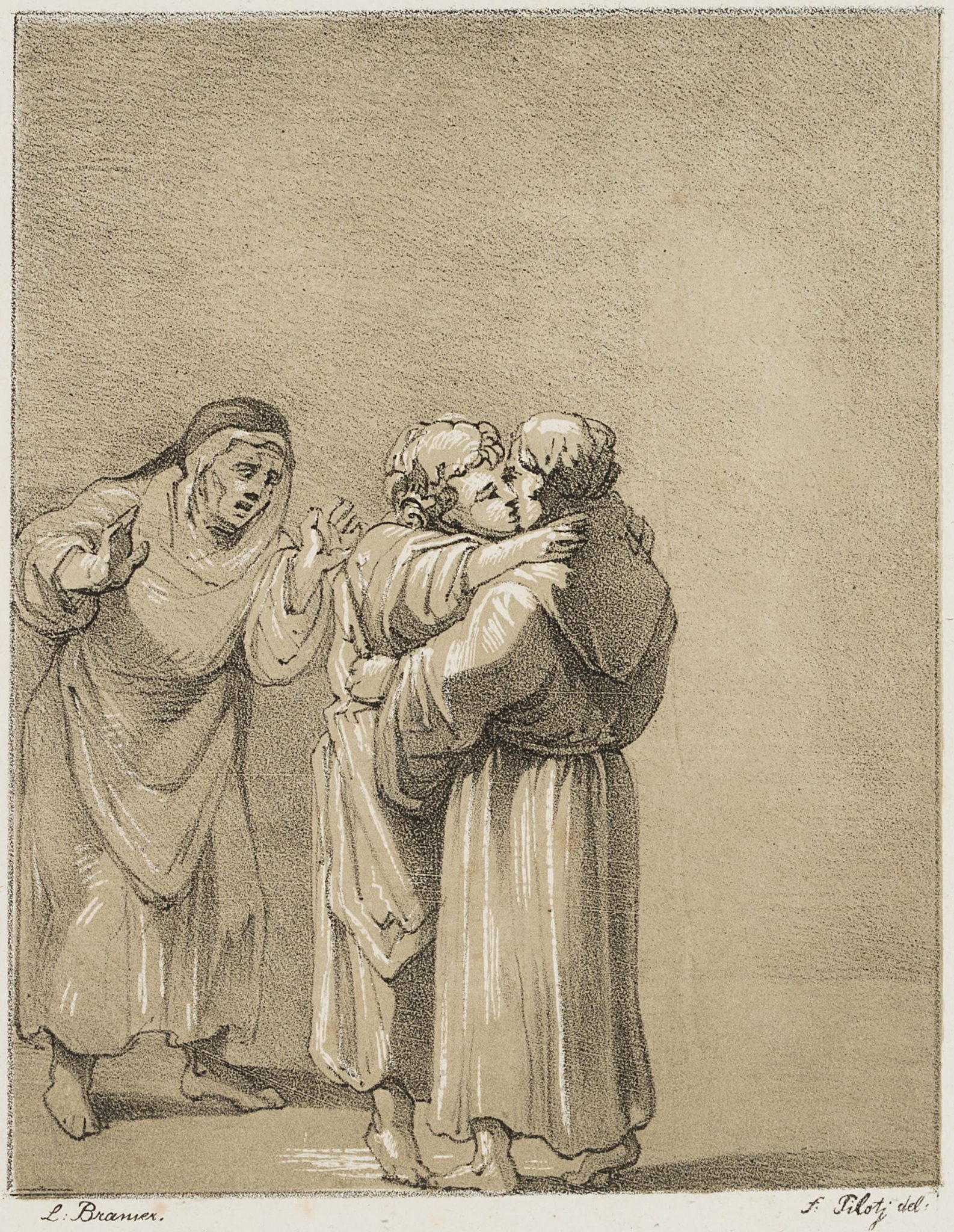 Mönch und Nonne beim Kuss