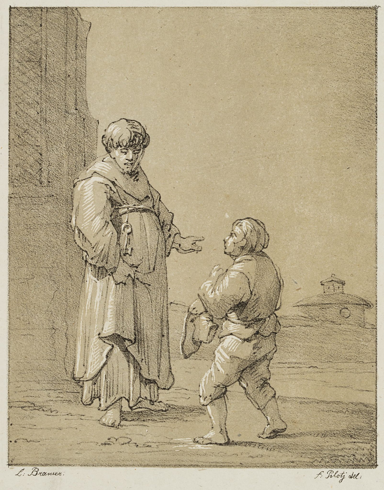 Mönch und Bittsteller