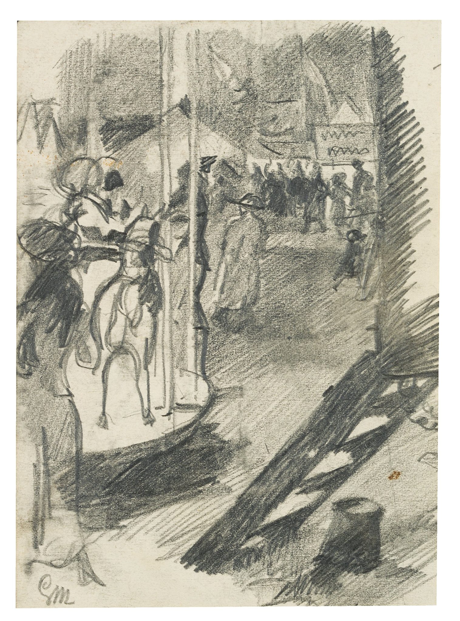 Blick über einen Jahrmarktsplatz